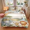 Jungle Safari Friends Print 3Pcs Bedding Setduvet Cover With 2 Bedropillowcase Home Birthday Gift