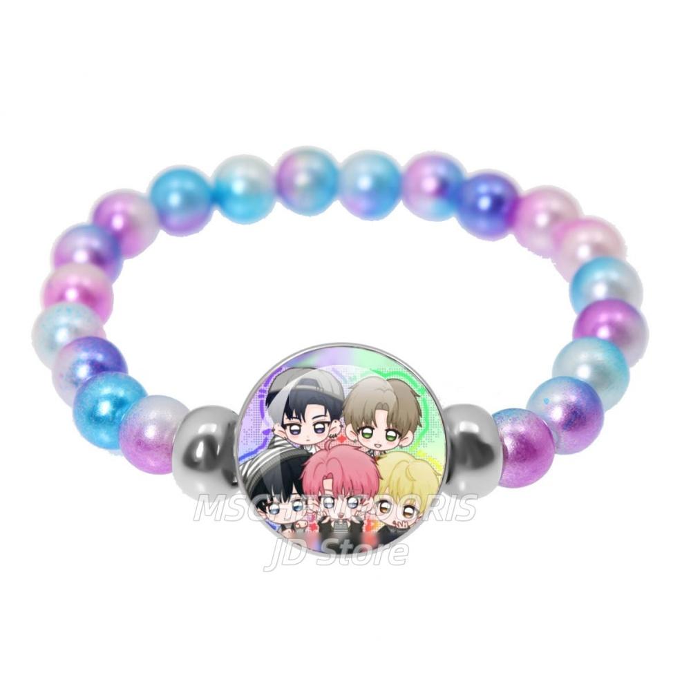 Tamon-kun Ima Docchi Anime Bracelet Fukuhara Tamon Anime Glass Cabochon Handmade Colorful Beads Bracelet Jewelry Charm Fans Gift