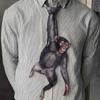 3D Animal Animal-shaped Men's Tie Novelty Animal Pattern Kitten Necktie Satin Fabric Lifelike Creative Neck Tie