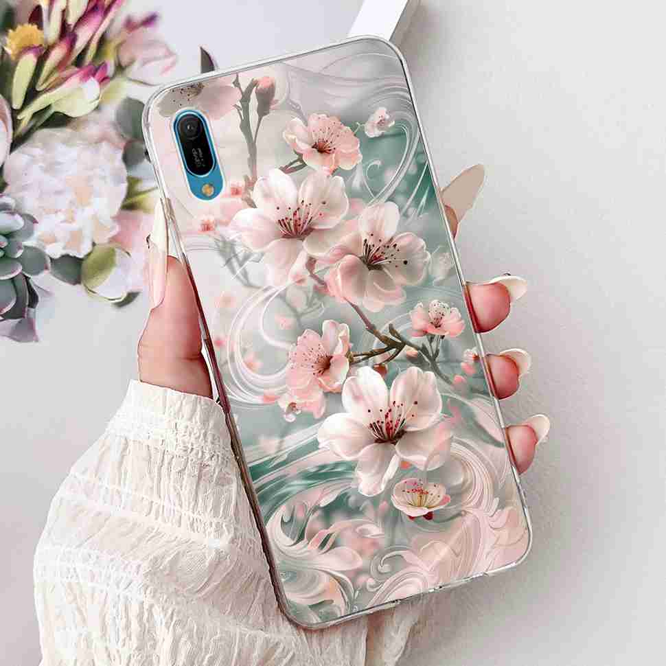 For Huawei Y6 Pro 2019 MRD-LX2 Case Fashion Flower Love Silicone TPU Shockproof Cover For Huawei Y6Pro Y16 pro 2019 Phone Cases