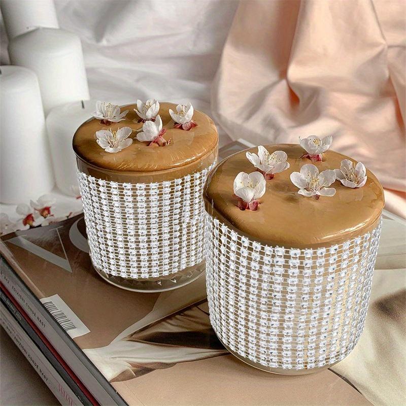 4 Sets of Clothing Accessories with Mesh Drills Candle Bottle Decoration Hollow Thread Drills Gift Box Flower Packaging with Manual DIY Decoration