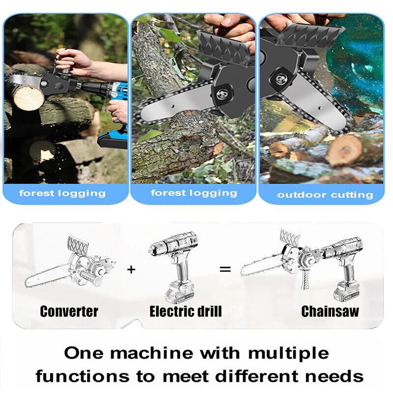 4/6 Inch Electric Drill Modified To Electric Chainsaw Tool Attachment Electric Chainsaws Tool Woodworking Cutting Tool