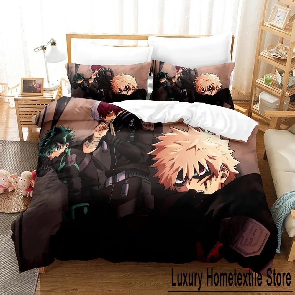 3d Anime Bedding Set My Hero Academia Quilt Duvet Cover Sets No Sheet Home Decor Single Queen King Size Gift Cute Boys Cartoon