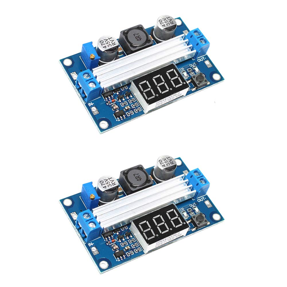 DC-DC Boost Voltage Converter Module,100W High Power Adjustable Output 3.5-35V Power Regulator Board LTC1871 with LED Voltage Meter(2 Pack)