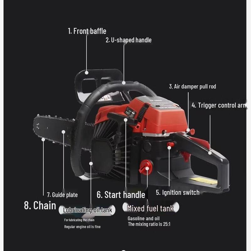 SMVP Professional Two-Stroke Gasoline Chainsaw CN Plug (adapter Included)