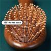 BEPAN Hand-Carved Sandalwood Air Cushion Comb with Bamboo Bristles Cat-Shaped Wooden Hair Styling Comb Oval Scalp Massage Brush Comb