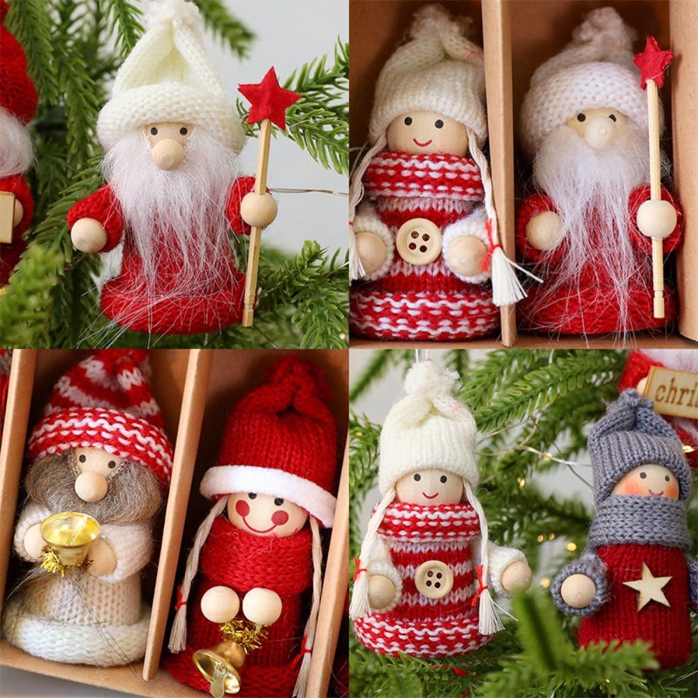 Hanging Loop Christmas Doll Ornaments Christmas Figurine Set Seasonal Party Decor