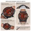 AUQ1 EUTOUR-Reloj Magnético de Bolas Unisex, Reloj con Elemento de Diseño de Madera, Correa de Cuero PU, Diseño Único de Agujas, Reloj Casual de Negocios