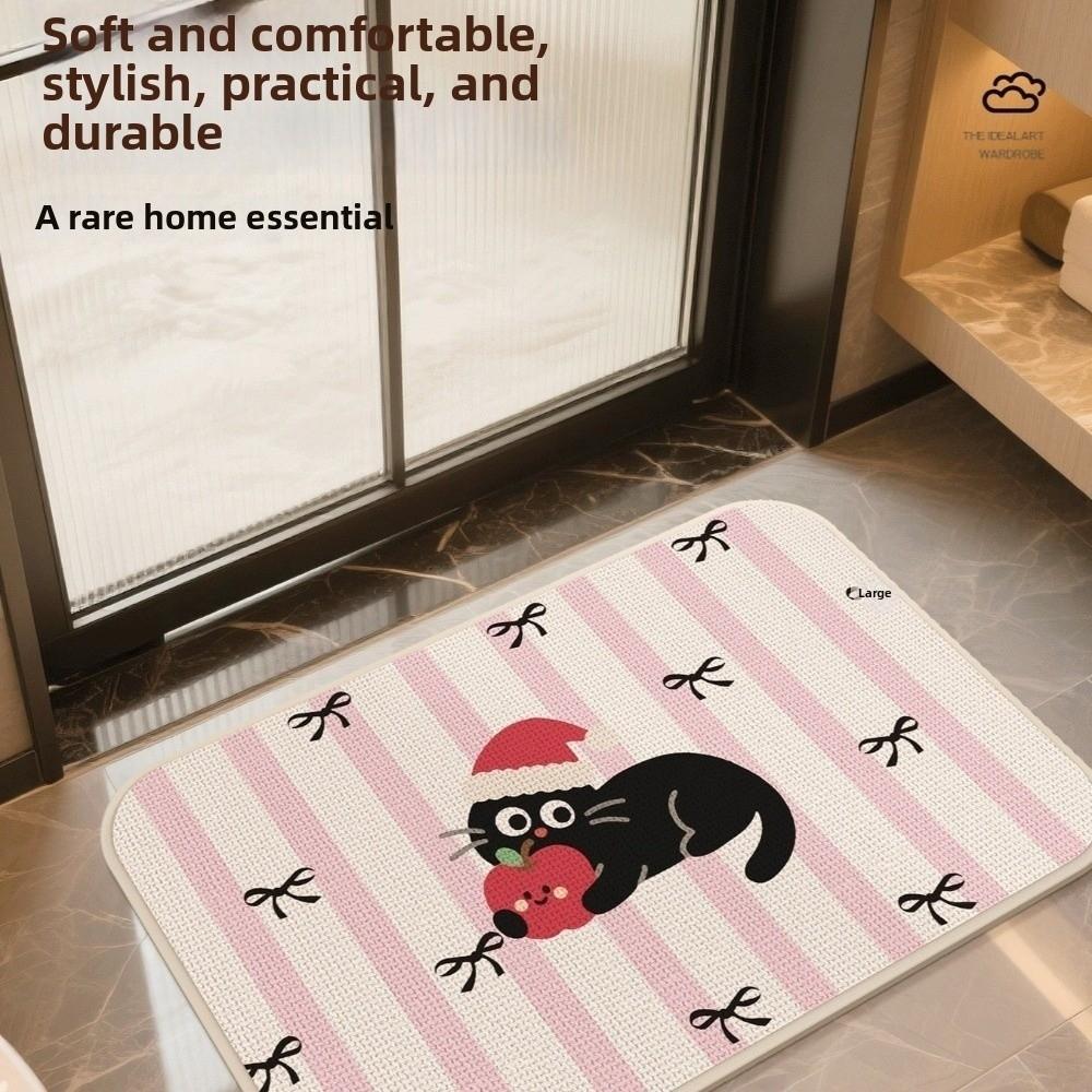 Foot Pad Anti Slip Cartoon Floor Mat Animal Pattern Soft Absorbent Rug Imitation Weaving Absorbent Kitchen Mats Living Room