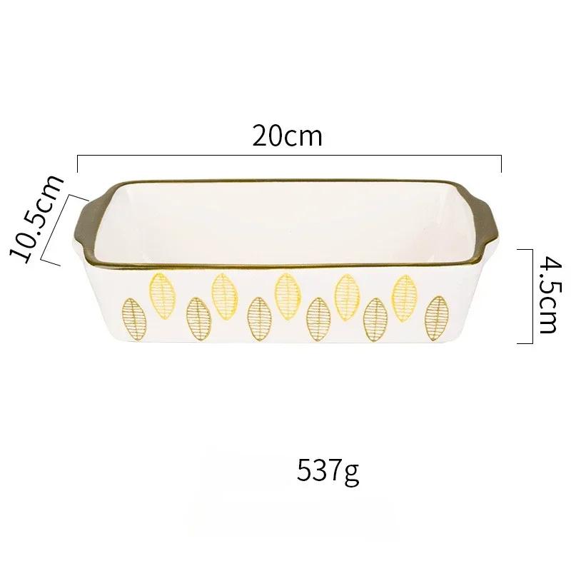 Rectangular Baking Tray Oven Kitchen Baking Tool Ceramic Roasting Lasagna Pan With Handle Baking Dish