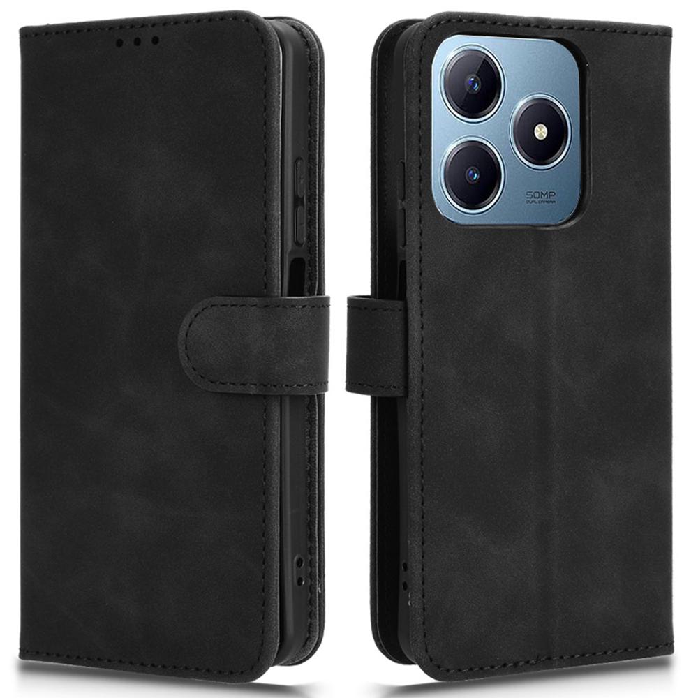 

Для Realme Note 60x 4G/C63 4G/C61 4G Чехол Кожаный на ощупь PU Кожаный Флип Кошелек Чехол для телефона Black