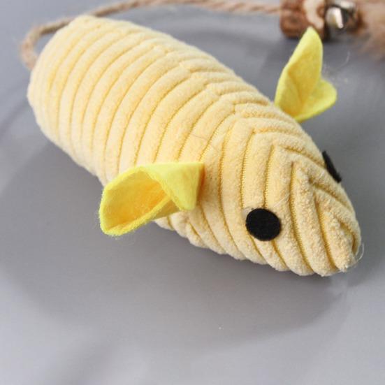 Cat Bell Toy with Feather Tail Bells Interactive Mouse Toy Stimulates Hunting Instincts Long-tail Cat Toy