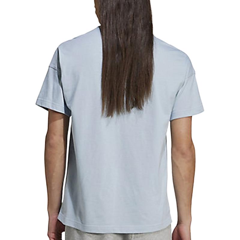 adidas Simple Round Neck Breathable T-Shirt With Small Logo Men Tops Blue IY4142