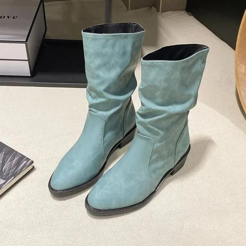 Sexy Women’s Boots Winter Keep Warm Over The Knee Boot Faux Suede Thigh High Boots Round Head Comfortable Lace Up Shoes Low Heel