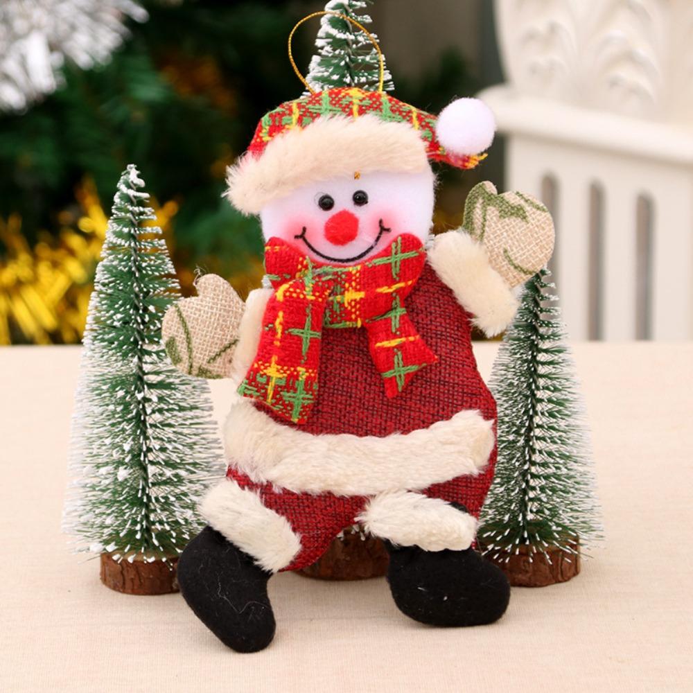 New Christmas Gift Santa Claus Snowman Deer Plush Doll Ornamental Small Pendant Christmas Tree Hanging Decorations Accessories