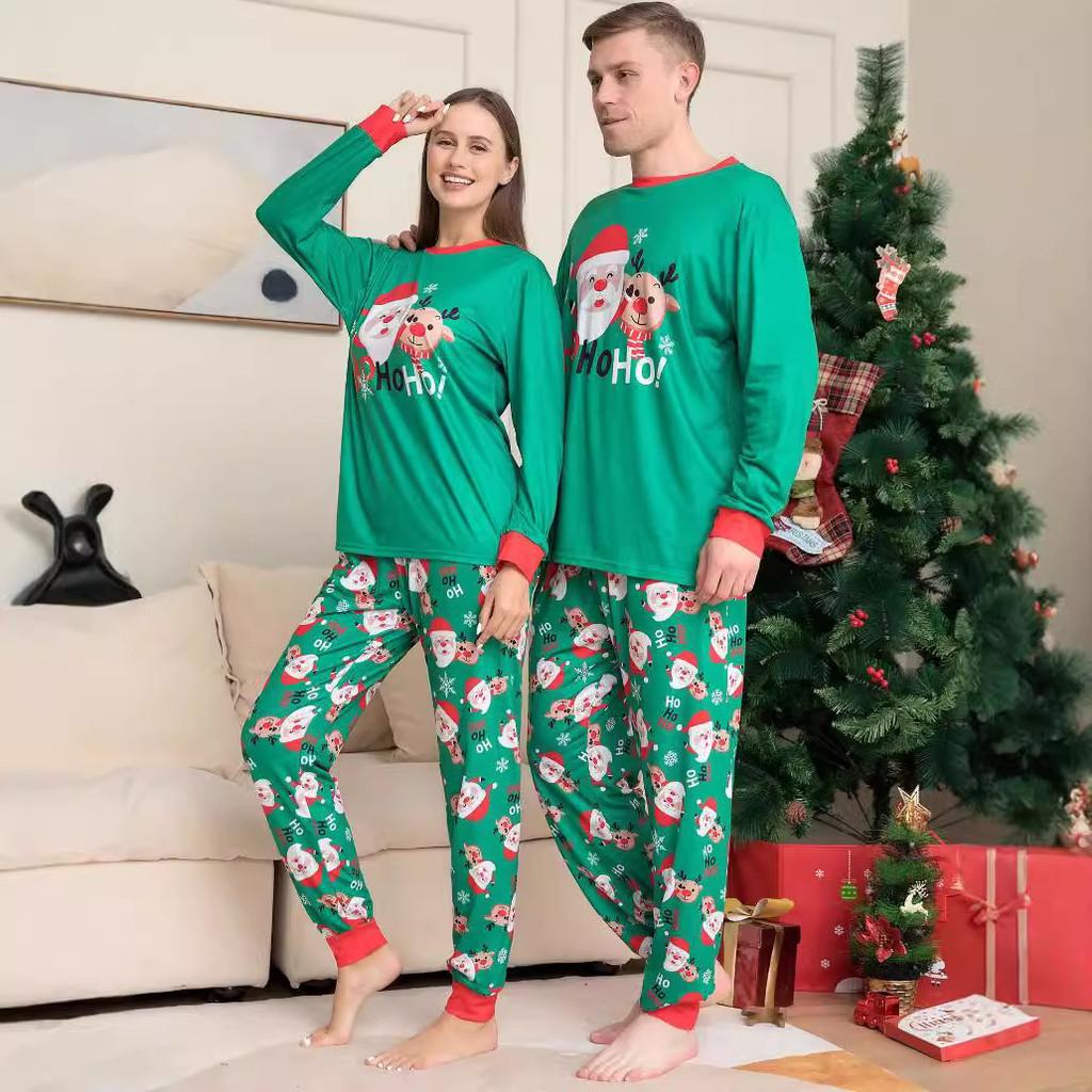 Festive Christmas Family Pajama Set Adorable Santa Print Soft Fabric For Everyone