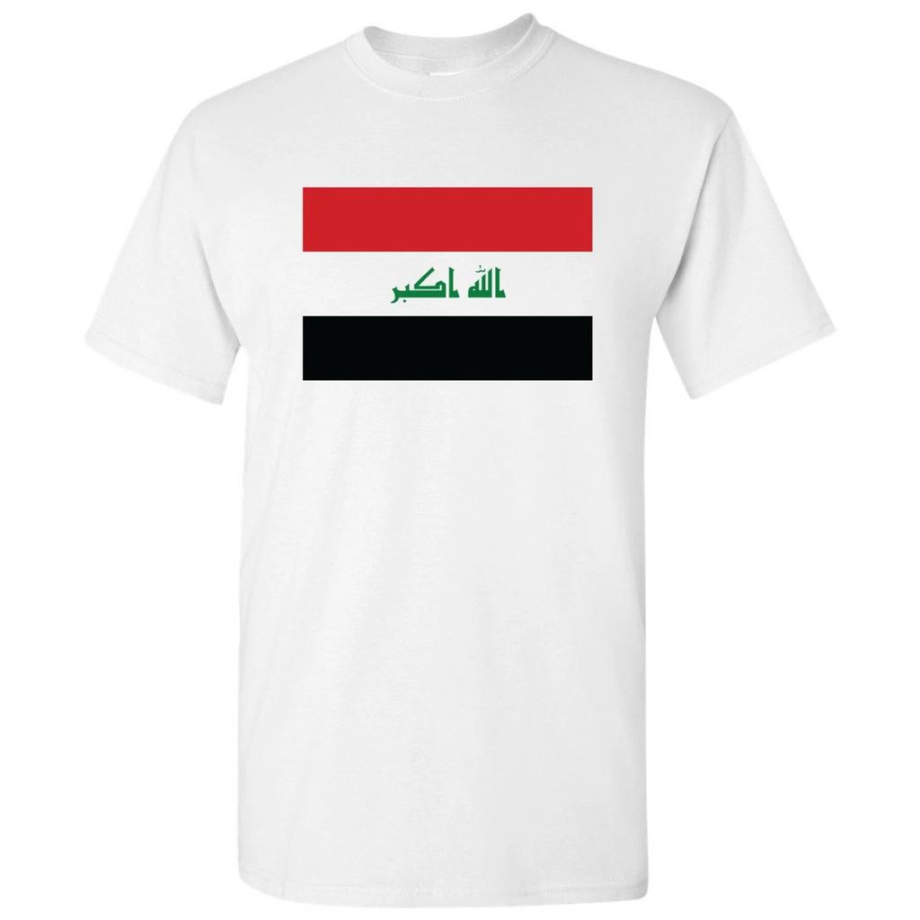 Irak Flagge - Klassisches Länderreise Urlaubs Souvenir T-Shirt - Weiß