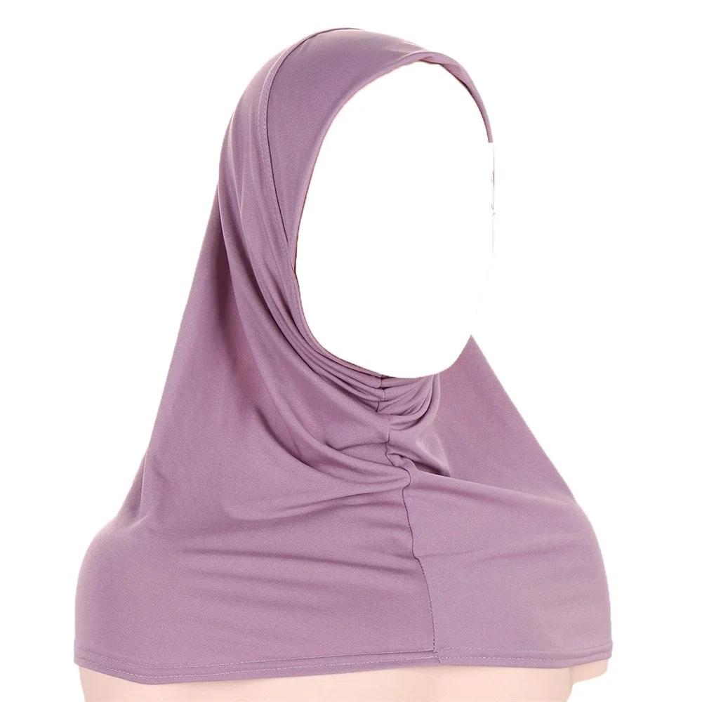 New Jersey Muslim Hijab Underscarf Inner Cap Solid Women Wrap Neck Cover Headscarf Turban Headband Sport Hijab Islamic Headwear
