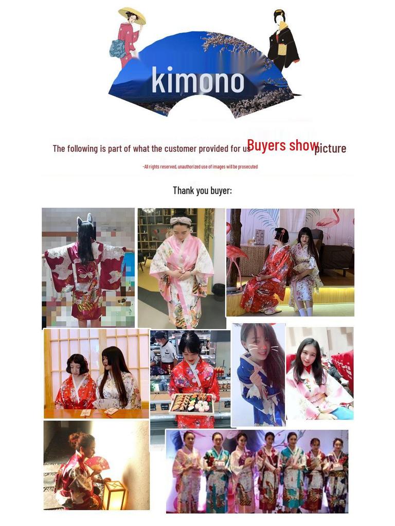 Japanischer Kimono in Übergröße: Traditionelles Damen-Performance-Kostüm & Kulinarische Uniform