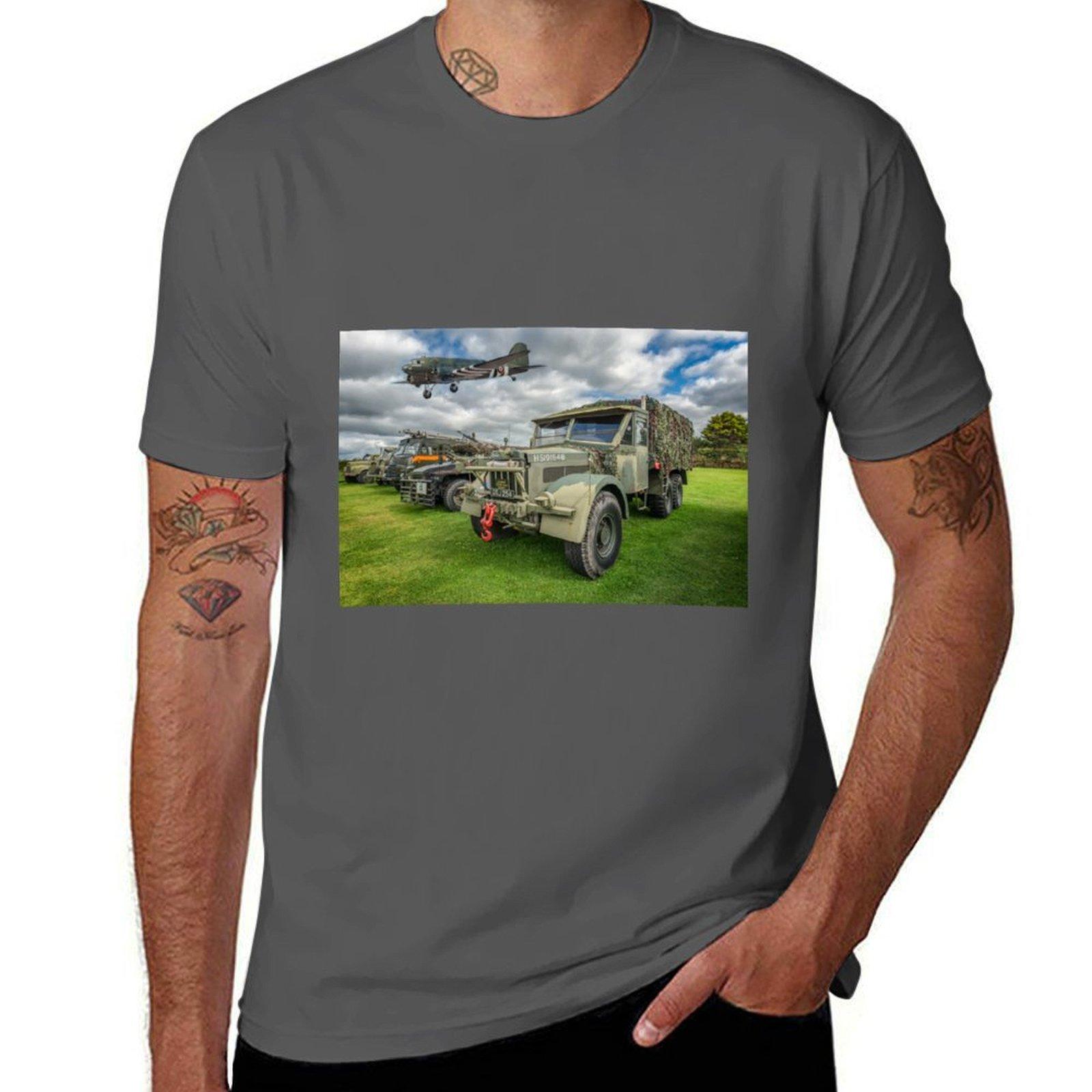 

Vintage Military Transport T-Shirt t shirt man casual cotton t shirts man 100% printed t shirts for man T-Shirt 4XL