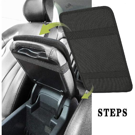 Dreaweet Stylish Spider Web Printed Black Car Center Console Armrest Cushion Cover Pad Soft Car Armrest Seat Box Cover Protector Auto Car Interior