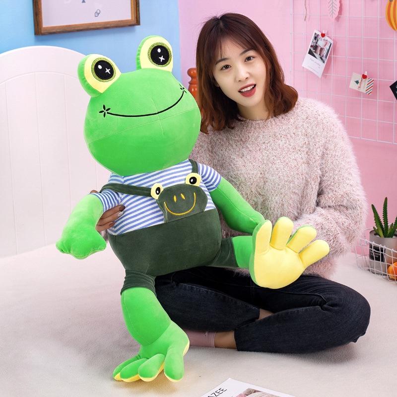Cute Plush Frog Toy With Shoulder Strap For Kids' Sleeping Companion