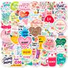 50 English Letters Mother's Day Stickers Thanksgiving Mother's Day Decoration Stickers Pink Series Graffiti Stickers