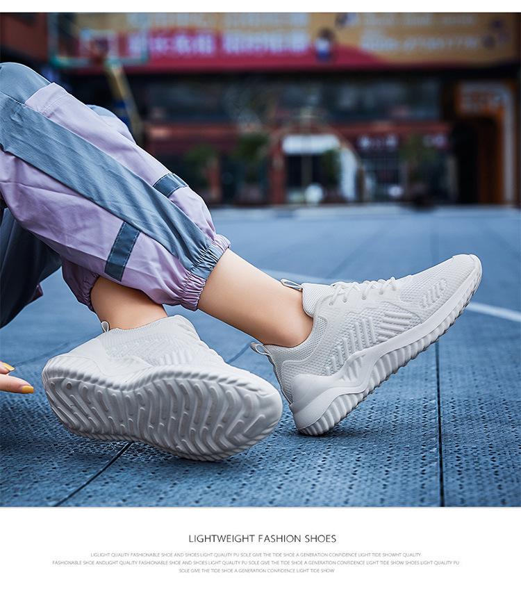 Summer Flyknit Breathable Running Shoes - Unisex, Plus Size, Lightweight, Thick Sole