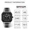 Herren Mechanische Quadratuhr Wasserdicht Kalender Massives Stahlband Freizeit Business Mechanische Uhr