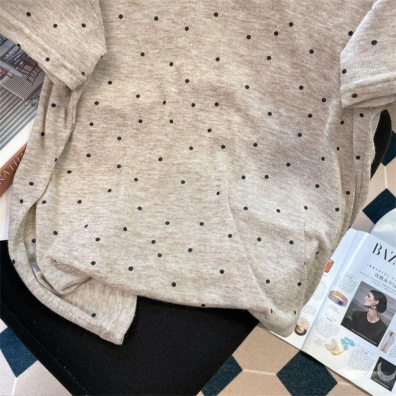 Fashionable Classic Polka Dot Short-sleeved T-shirt for Women Loose Summer New Commuter Lazy Style Niche Ladies Tops
