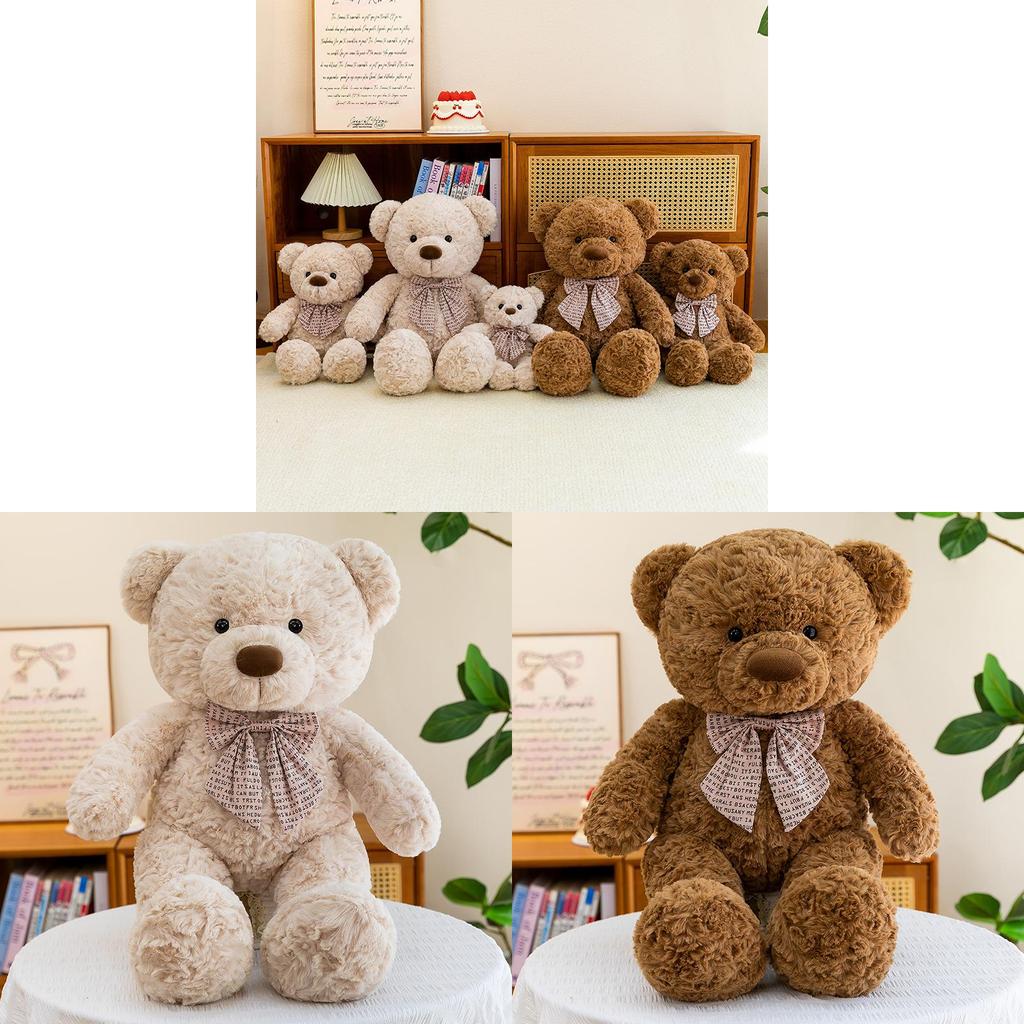 Stofftier Teddybär mit Fliege für Kinder und Sammler