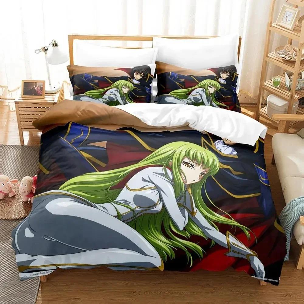 Anime CODE GEASS Lelouch Bettwäsche-Set Bettbezug Bett-Set Steppdeckenbezug Kissenbezug Steppdecke King Queen Size Jungen Erwachsene Bettwäsche-Set