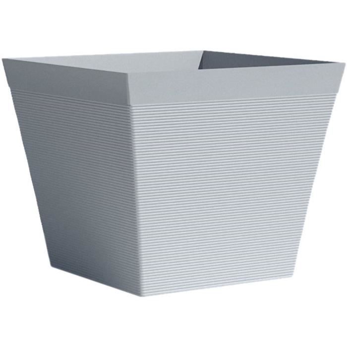 Square Pot - GARDEN ID - Green Care Impact Blue-Grey - 39 X 33 Cm - 10-year Guarantee - 100% Recycled - UV/frost Resistant