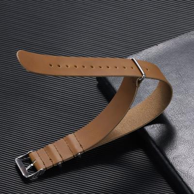 One Piece Loop PU Cowhide Watch Strap 18mm 20mm 22mm 24mm Band Universal Calfskin Bracelet for Men Women's Wristband Watch Band