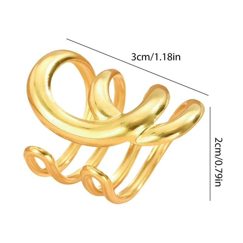 Irregular Line Rings Stylish Couple Present Rings Trendy Women Rings Hollow Rings Suitable for Women and Couple Present