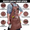 Waxed Canvas Apron: European & American Style for Gardening, Woodworking, and Kitchen