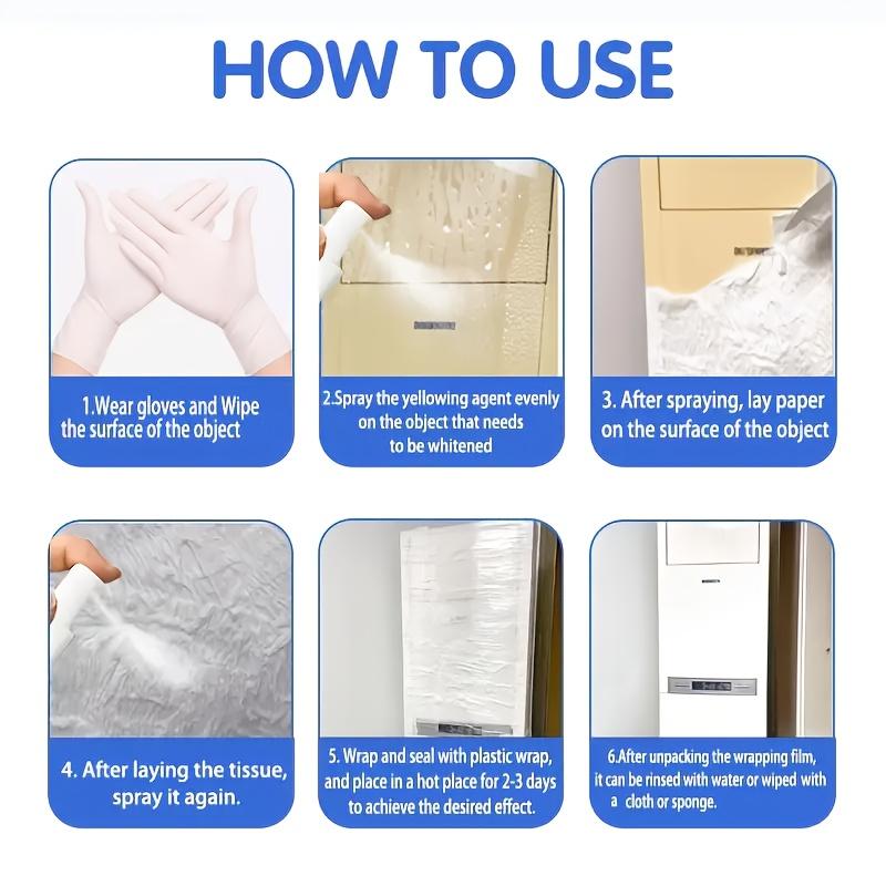 Plastic Yellowing Remover Liquid, Quick Acting, UV Protection, Safe for Car Headlights, Air Conditioning Units, Home Maintenance