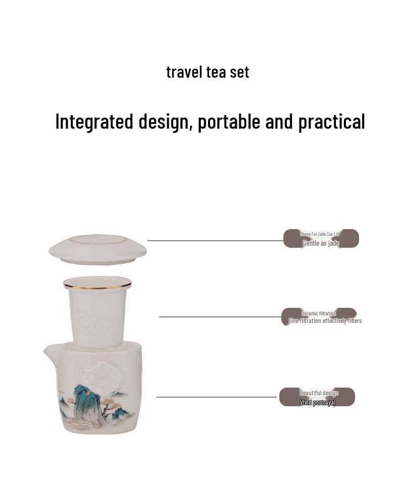 Panda-Themed Jade Tea Set 2024: Cultural Sichuan Travel Set - Perfect for Home, Outdoor Use & Gifts