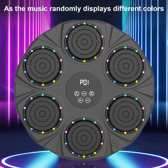 Yousheng Wall-Mounted Music Boxing Machine 9 Speed 9 Modes Adjustable Electronic Boxing Trainer Target LED Display Punching Pad Home Workout Equipment