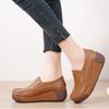 Mote Dame Plattformsko PU Lær Kilehæler Vanntette Loafers Sklisikre Fritidssko Slip-on Morssko