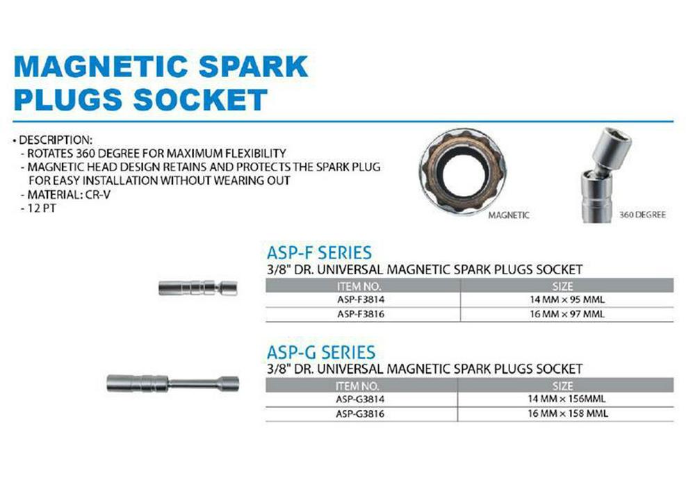 USA LICOTA Large & Medium Impact Spark Plug Socket Magnet ASP-A3816 (3/8" to 1/2")