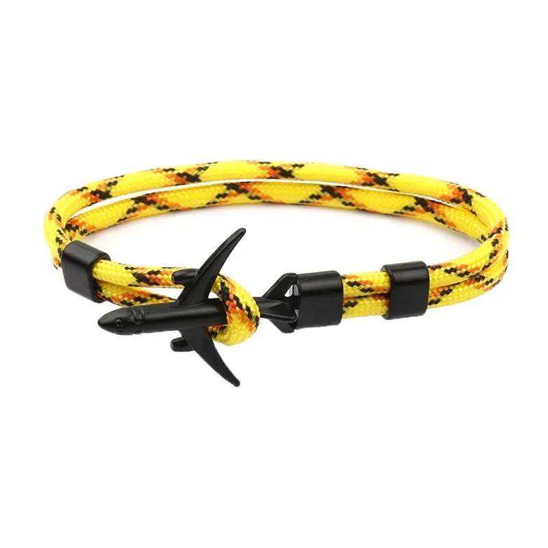 Summer Hot Boeing Airplane Anchor Bracelet Men Nylon Rope Chain Charm Bracelets For Women Survival Aviation Style Sport Bracelet