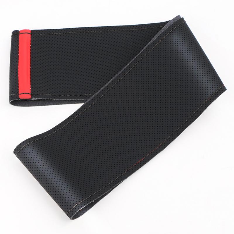 DIY Universal Car Steering Wheel Cover Napa Leather Steering Wheel Wrap Soft Breathable Car Accessories 38cm Auto Steering Wrap