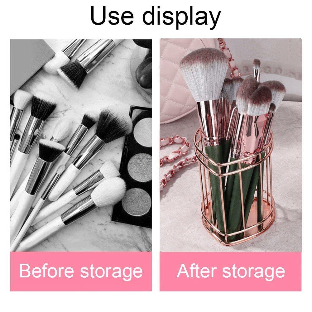 Heart Pen Holder, Openwork Desktop Organizer for Writing Utensils or Makeup Brushes, Office Desk Decor