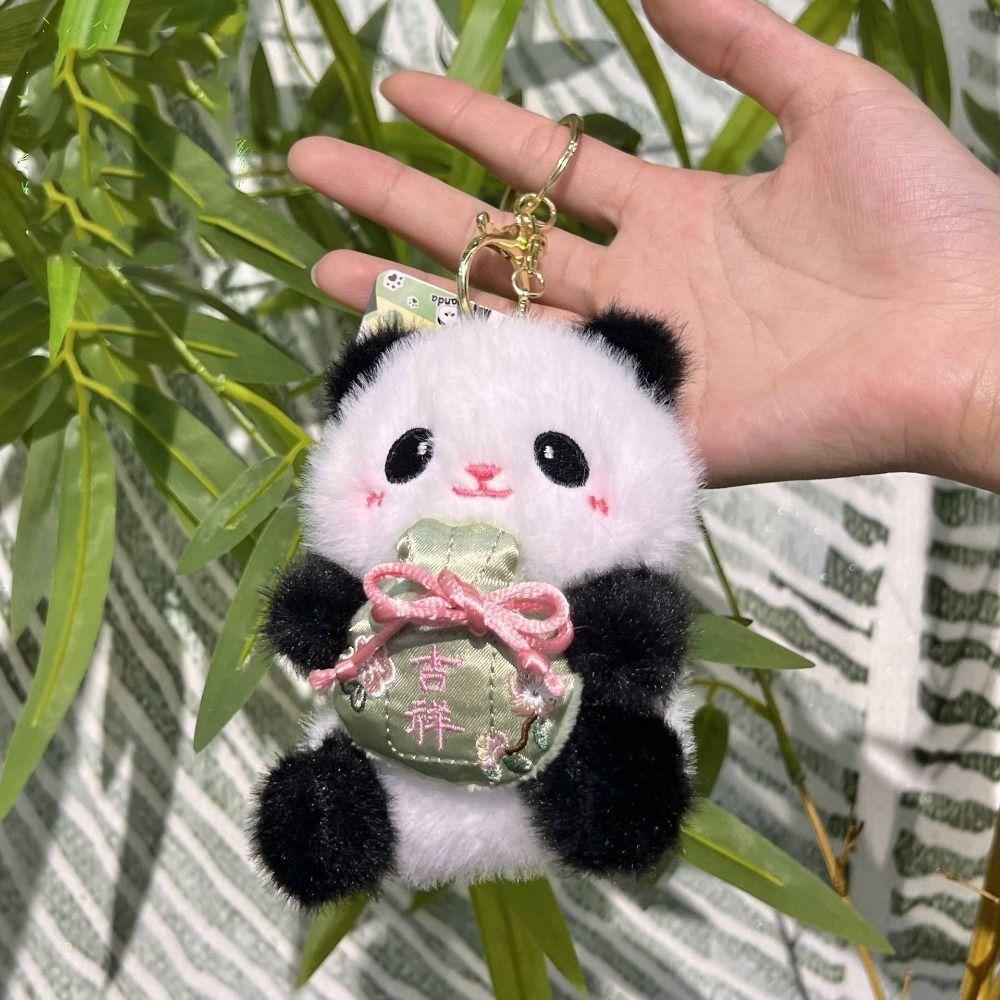 PP Cotton Plush Panda Doll Keychain Jewelry Stuffed Animal Pendant  Car Key Accessories