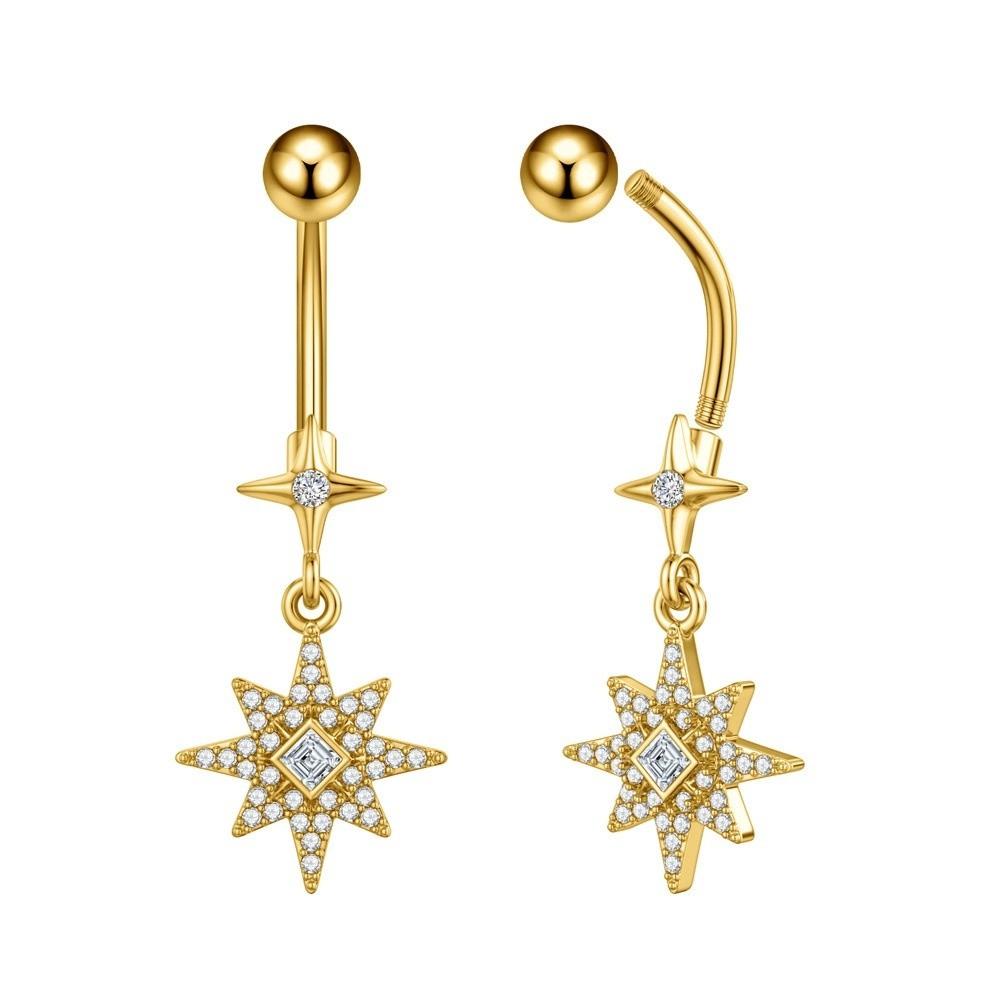 Exquisite Butterfly Chain Navel Ring Stainless Steel Navel Button Fashion Belly Navel Stud Women