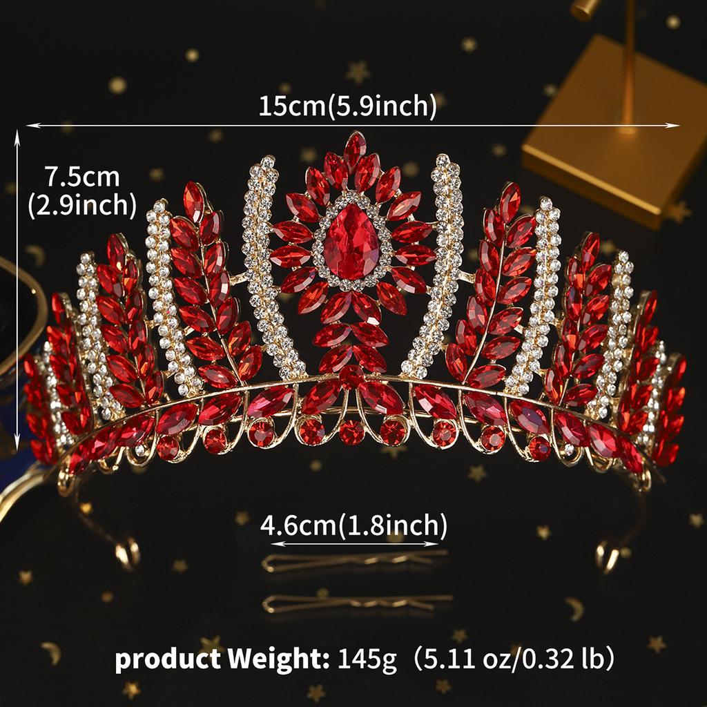 DIEZI Luxury Vintage 3 Colors Crystal Tiara Crown For Women Girls Party Queen Rhinestone Crown Christmas Hair Dress Accessories
