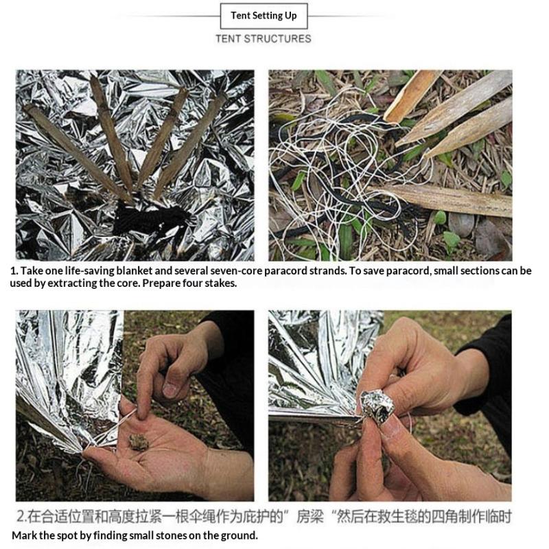 1/3/5Pcs Emergency Blanket Outdoor Survival First Aid Kit Windproof Insulation Lifesaving Pet Foil Thermal Military Rescue Blank