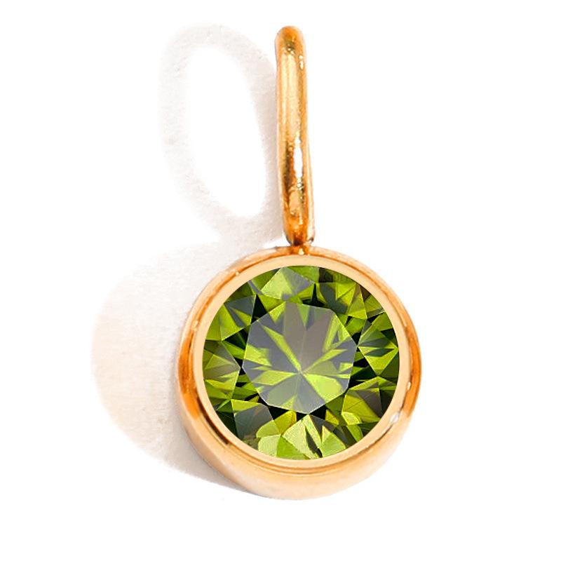 Twelve-Month Birthstone Pendant: 8mm Stainless Steel DIY Charms