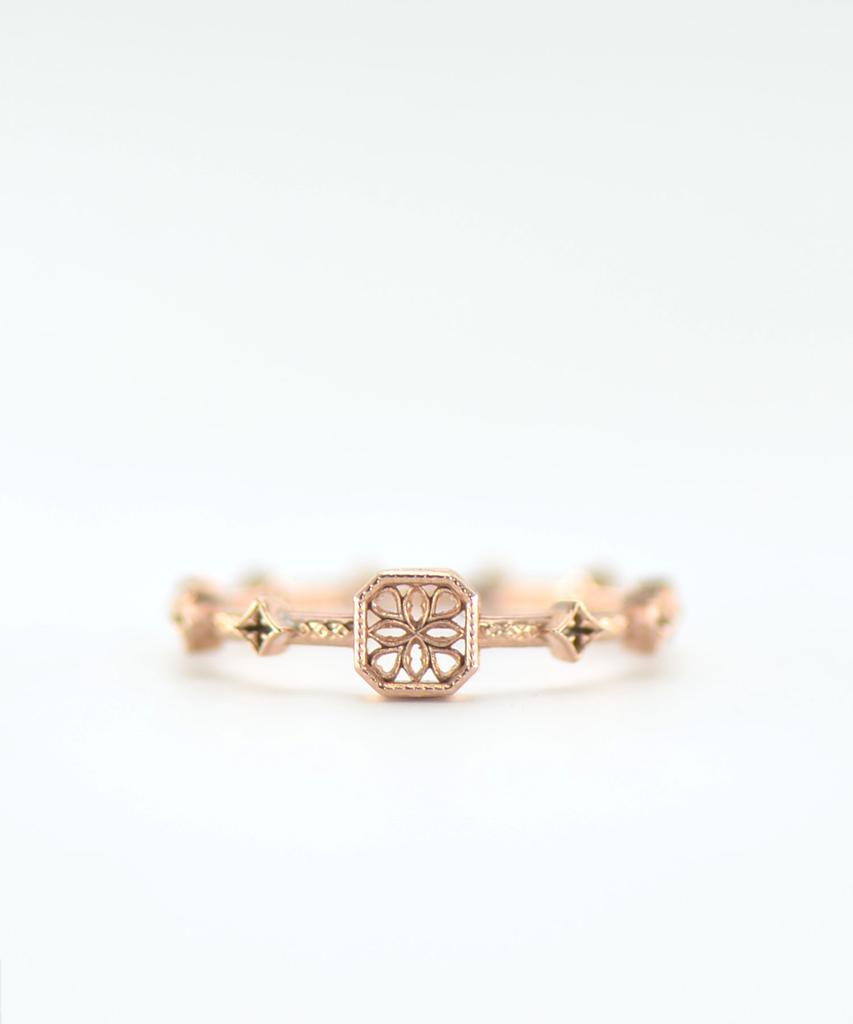 Vivus Ventana Diamant Slim Rose Gold Silver Ring